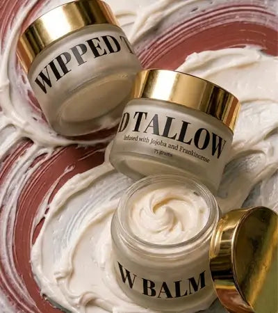 Whipped Tallow Balm texture — light airy whipped tallow for dry and sensitive skin Pakistan