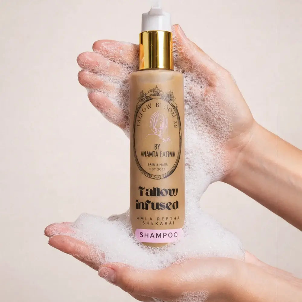 Natural tallow shampoo for postpartum hair loss and dry scalp — Tallow Bloom 28 Pakistan