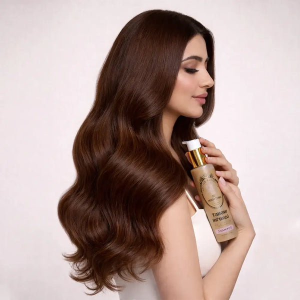Tallow Shampoo bottle — amla reetha shikakai bhringraj natural hair growth shampoo Pakistan